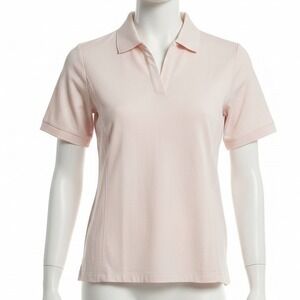 CALIA Seamless Johnny Collar Polo Faded Pink Short Sleeve Golf Shirt Top XL